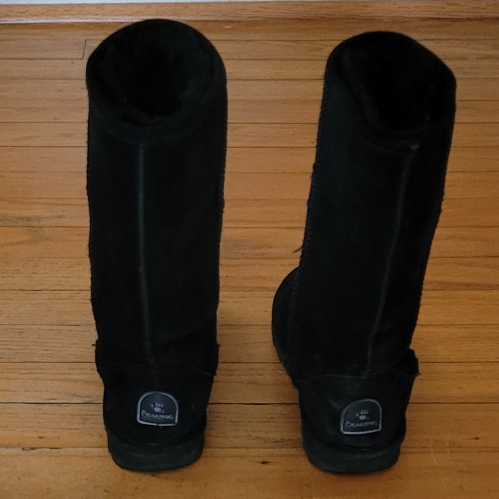 BEARPAW Elle Tall Women's Black Suede Boots Size 5 - Picture 4 of 9